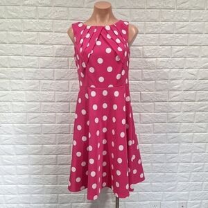 DB Pink and White Polka Dot Sleeveless Dress